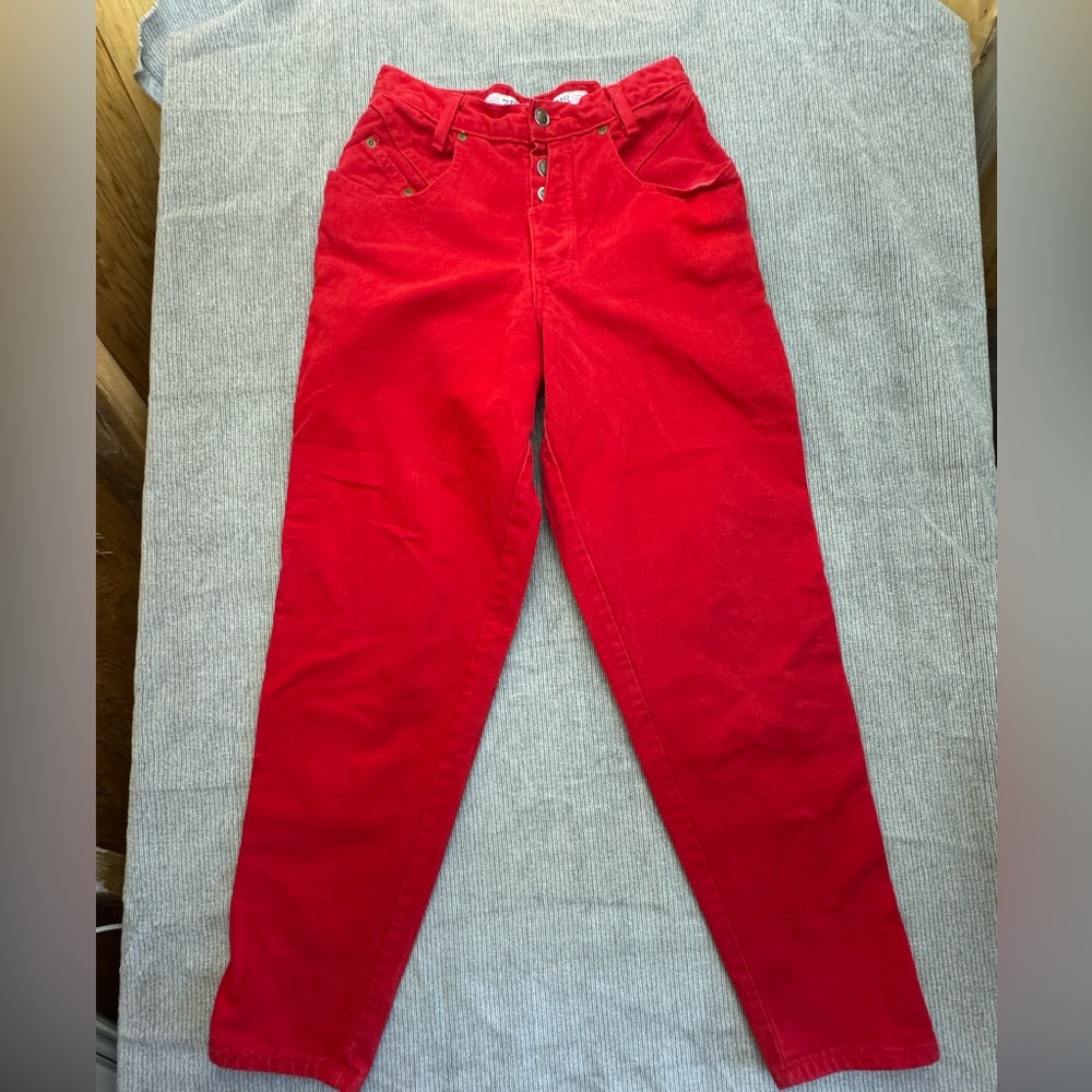 Vibrant Red Corduroy Pants